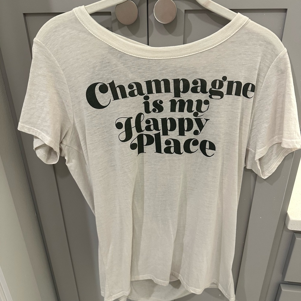 NWT Chaser - Champagne is My Happy Place - open back tee